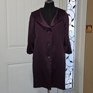 J Michaels Purple Balloon Sleeve A-Line Coat Size 8